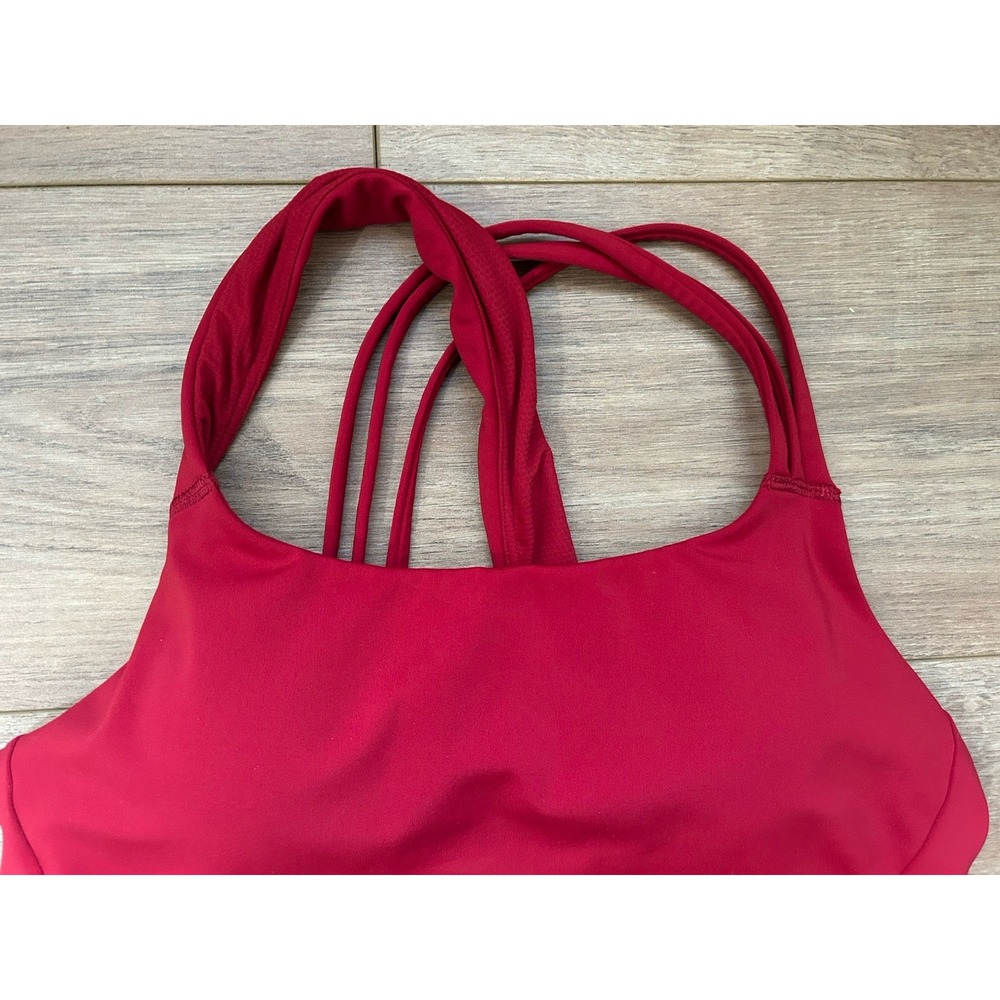 Athleta Sport Bra Solid Crossed Straps On The Back Red Size Small - Picture 4 of 4